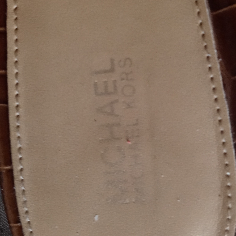 Michael Kors Brown Croc-Embossed Leather Mules - Picture 5 of 8